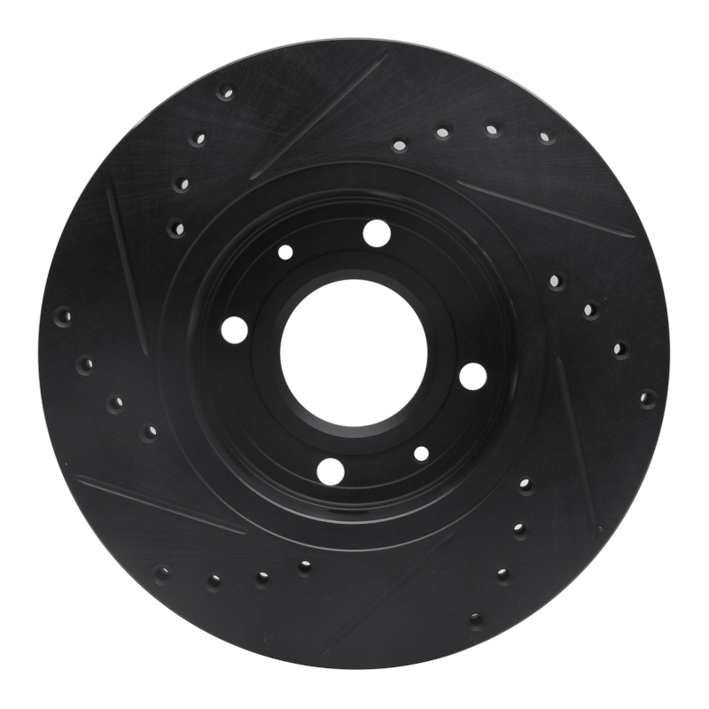 Volvo V40 Brake Rotor (1) - Front Right - R1 Concepts - Drilled & Slotted - Black - `00-`04